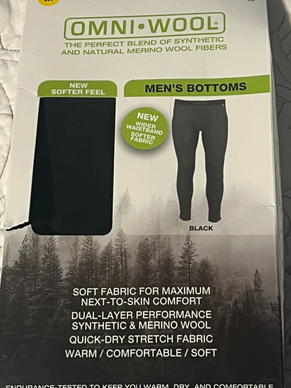 NEW Omni-Wool Thermal Base Layer Bottoms Size M